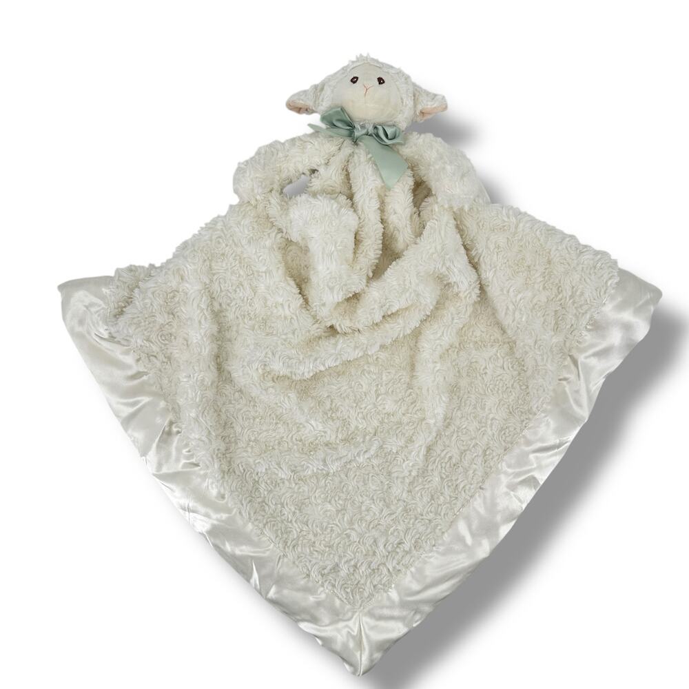 Edgehill Collection X Large Baby Cuddle Me Lamb Plush Lovey Satin Trim